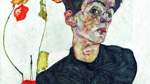 Egon Schiele Selbstbildnis mit Lampionfruechten 1912