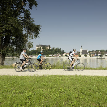 Biken am Donauradweg bei Grein