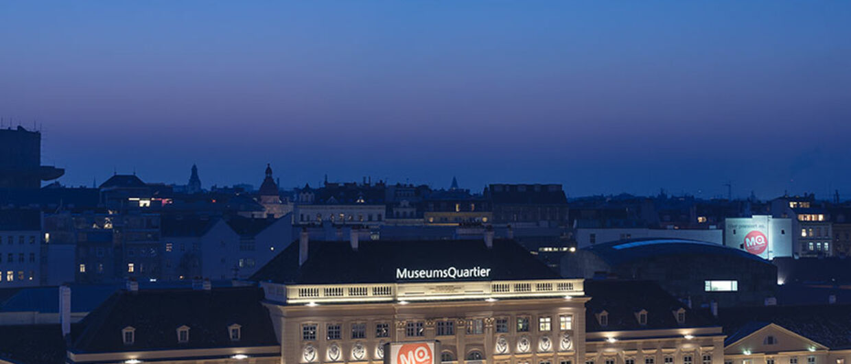 The MuseumsQuartier at night 