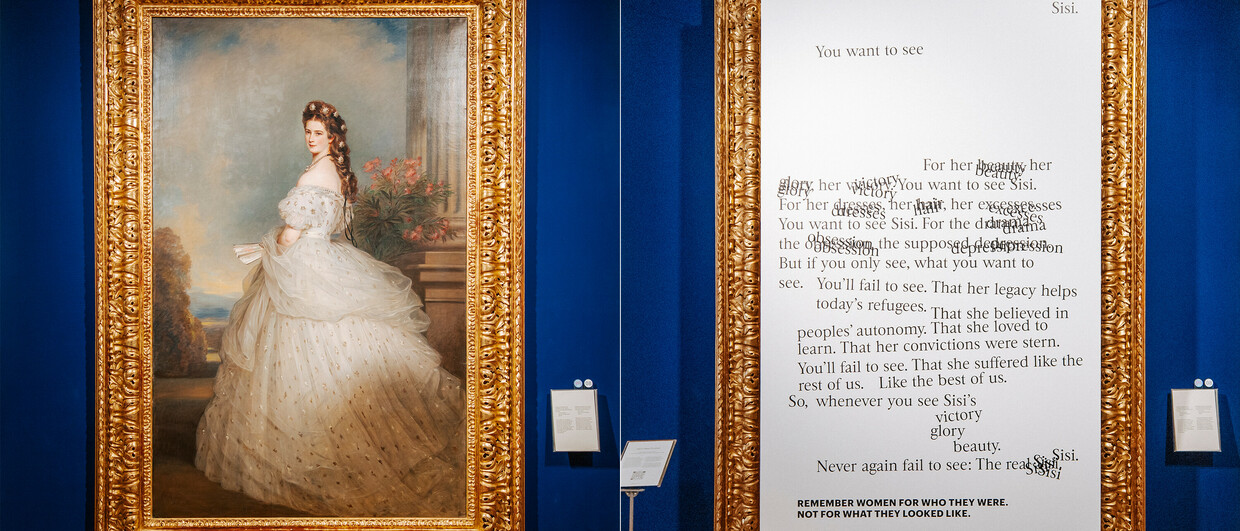Sisi by Winterhalter vs New Portrait at Vienna Furnitur Museum