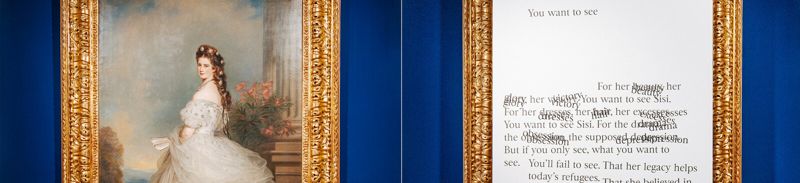 Sisi by Winterhalter vs New Portrait at Vienna Furnitur Museum