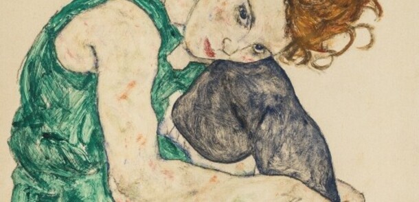 Egon Schiele, Sitzende Frau mit hochgezogenem Knie, 1917 © Národní Galerie, Prag